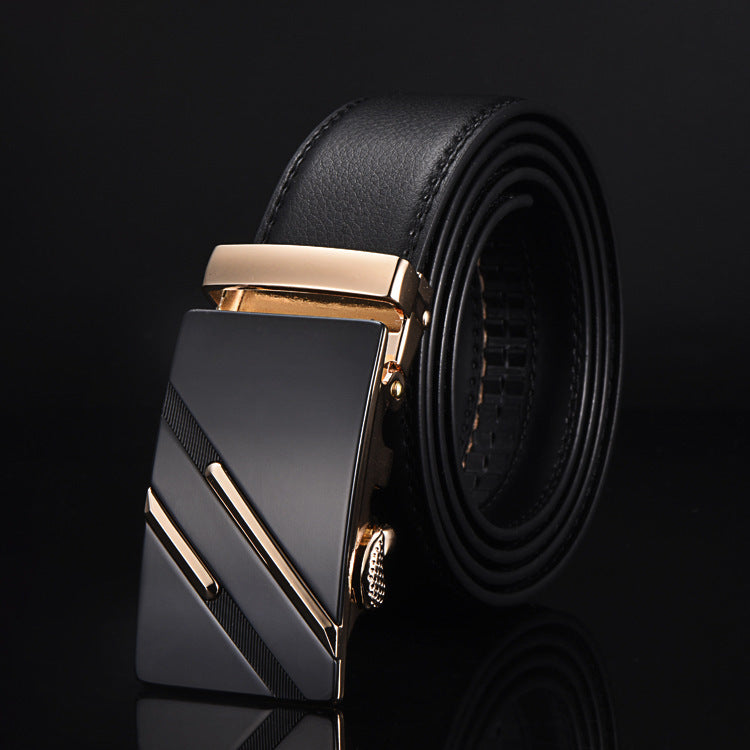 Men's Leather Two-Layer Business Korean Classic Suit Belt - Professional Durability