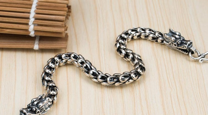 S925 silver djärvt dominerande armband för mäns kran