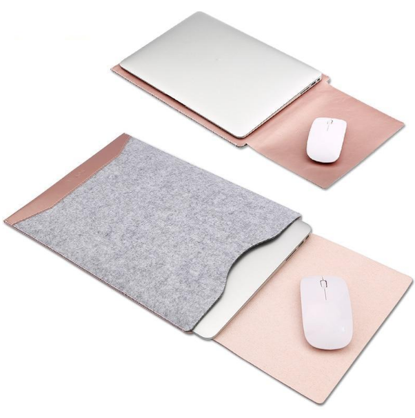Housse minimaliste pour ordinateur portable avec tapis de souris pour