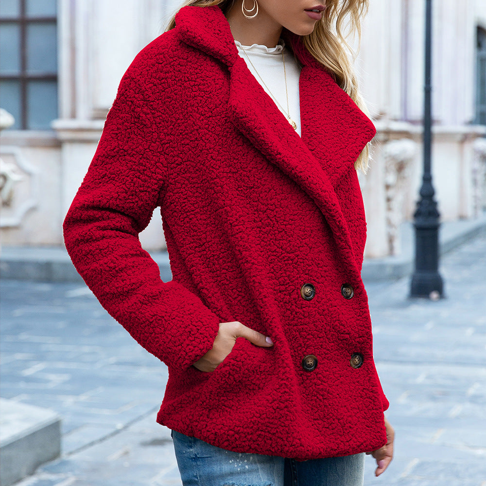 Women's Winter Coat - Loose Lapel Fluffy Coat