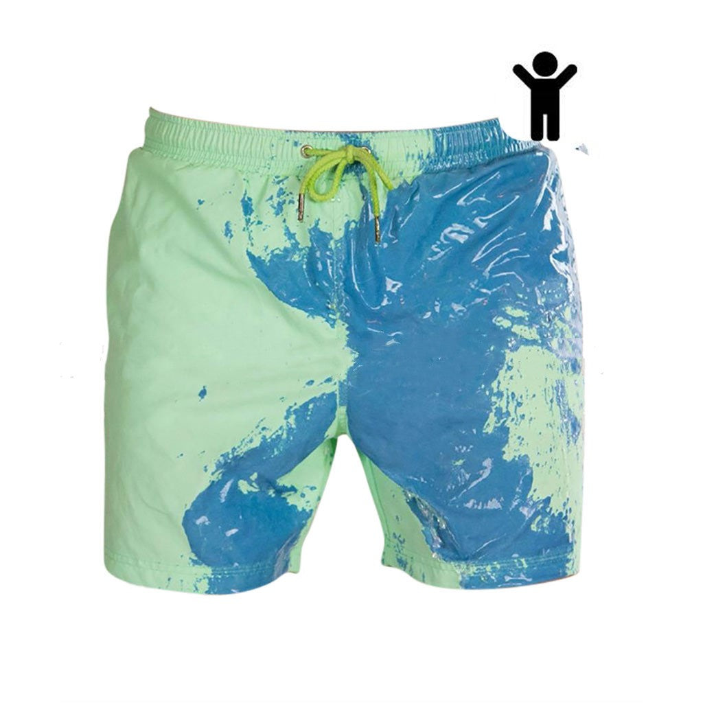 Short de plage à couleur changeante magique, maillot de bain d'été pour hommes, maillot de bain à séchage rapide, pantalon de plage