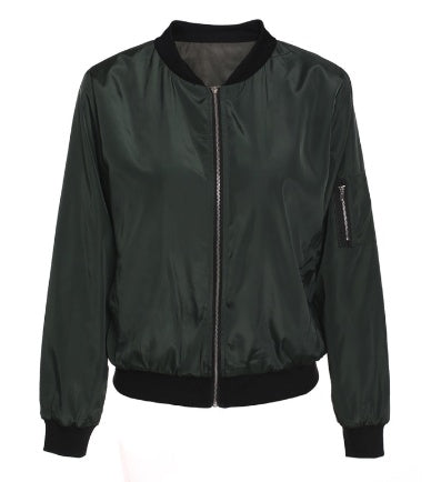 Couleur unie style court col vertical loisirs veste à glissière veste veste veste veste