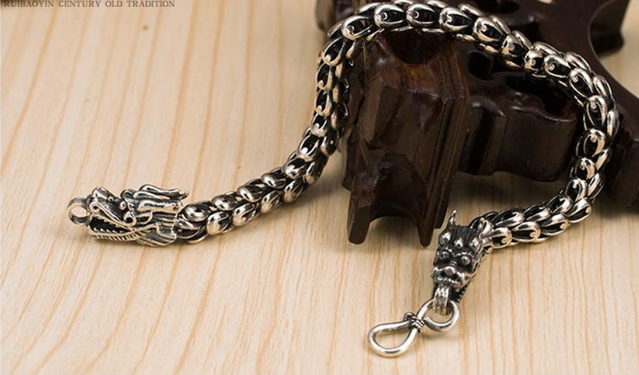 S925 silver djärvt dominerande armband för mäns kran