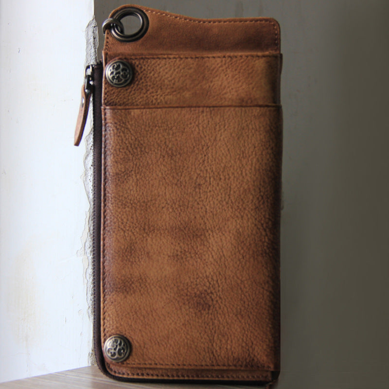 Sac à main rétro ancien et long, portefeuille multifonction, paquet multi-cartes