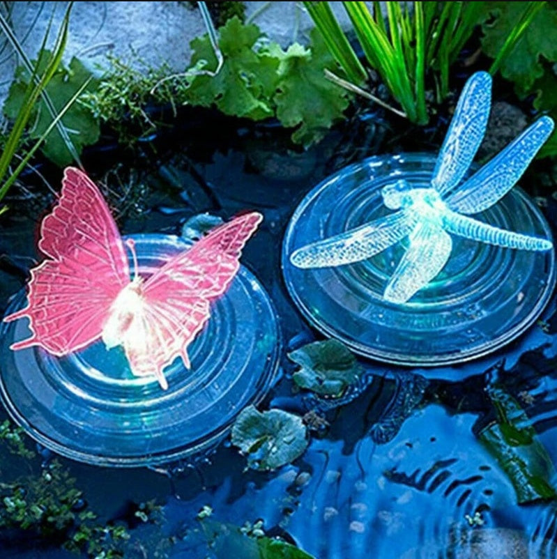 Summer Solar LED Float Lamp - Butterfly Dragonfly Shape