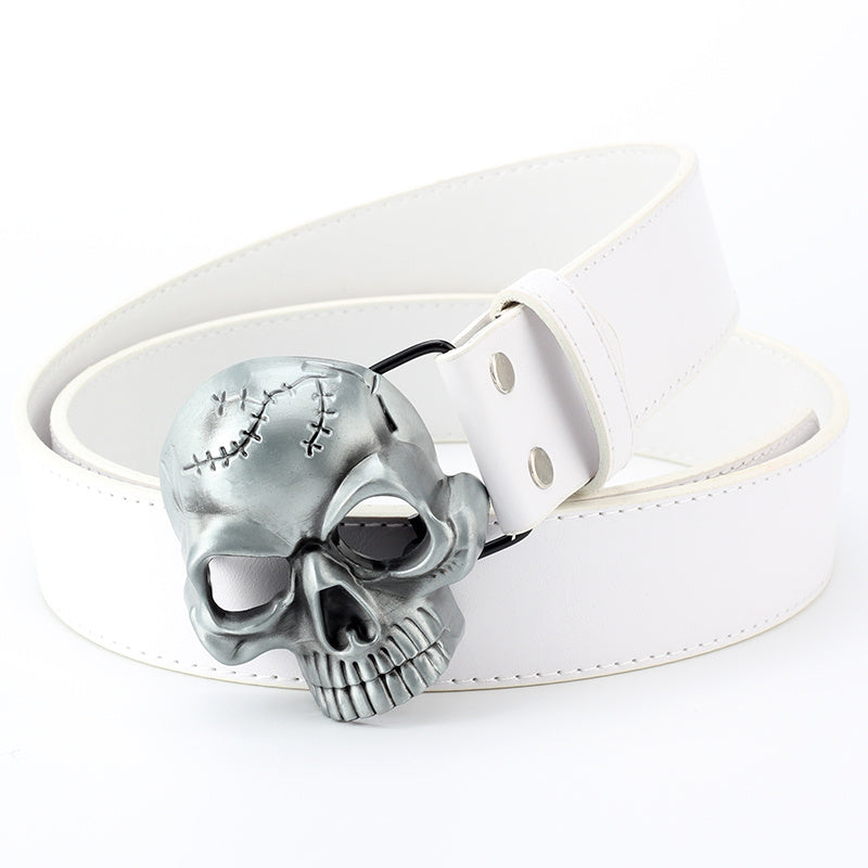 Men's Skull Head Leather Belt - Rebellious Edge