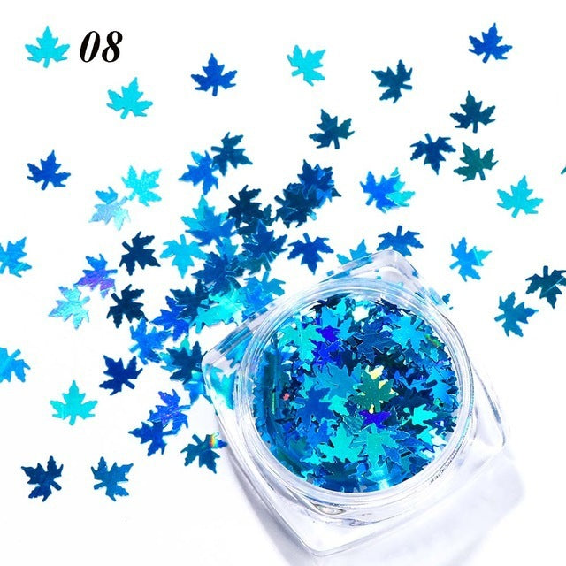 Autumn Maple Leaf 3D Sequins - Mixed Color Gradient | Leaf Drop Design 1 Box Set