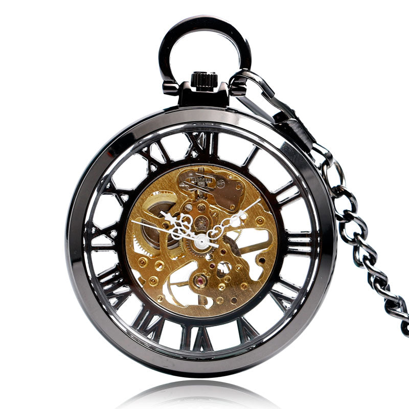 Roman Literal Mechanical Pocket Watch Without Cover - Classic Modern Timeless Precise Intricate Open Design