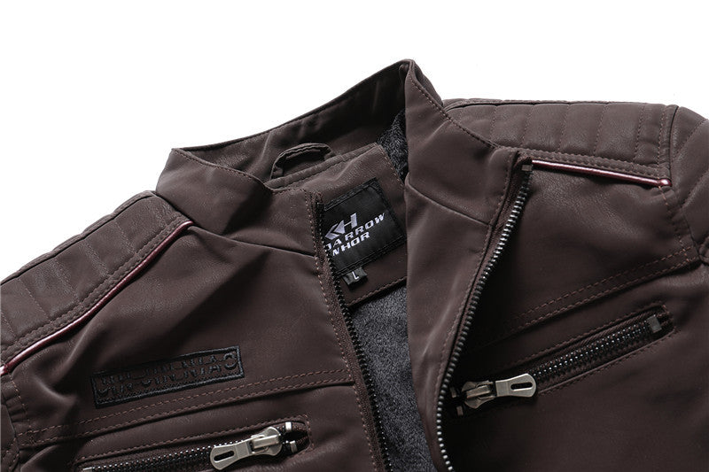 Vestes en cuir PU pour hommes, manteaux à la mode