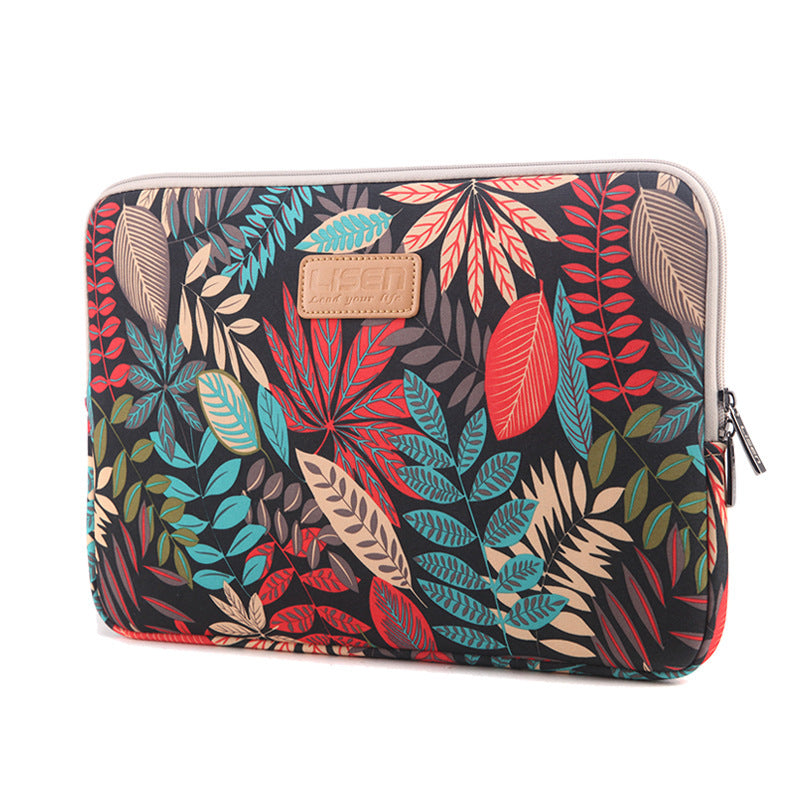 LISEN Colorful Leaf Notebook Sleeve Bag 15,6 tums datorväska