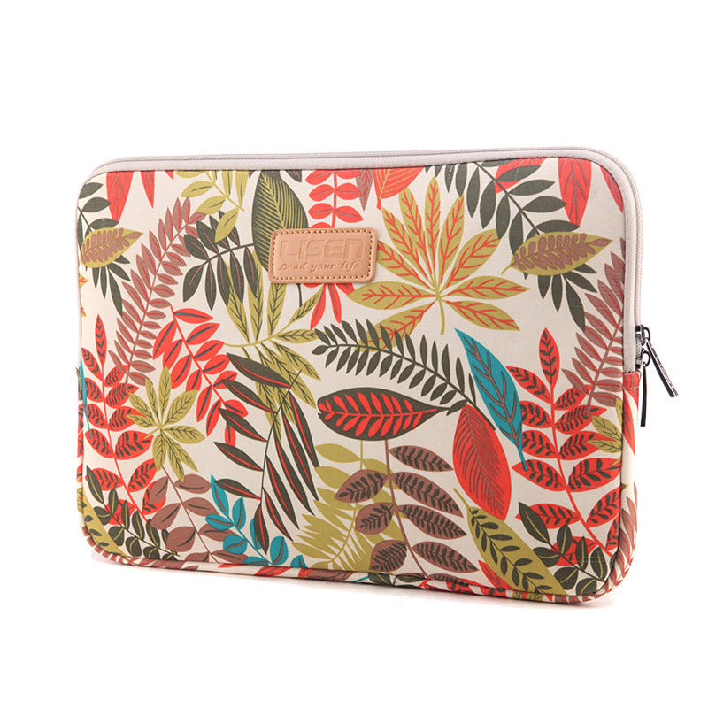 LISEN Colorful Leaf Notebook Sleeve Bag 15,6 tums datorväska