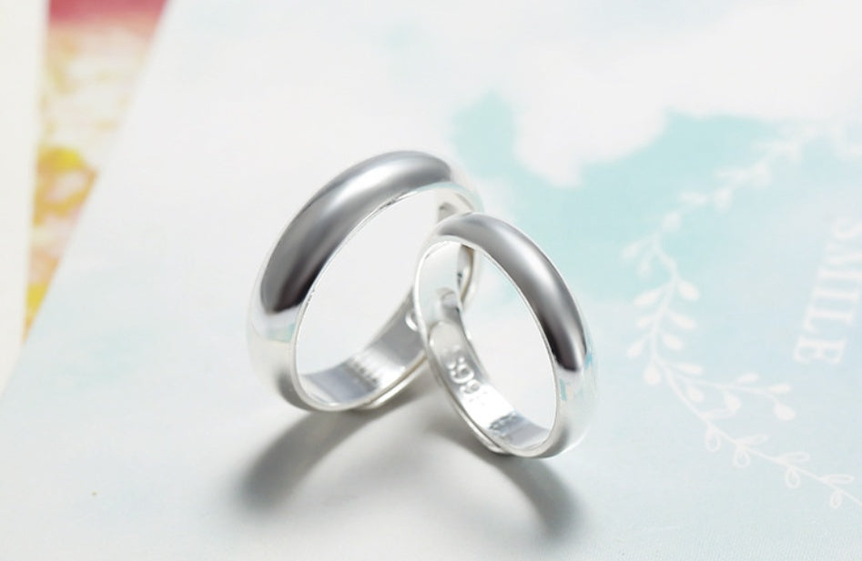 Bague brillante bague en argent simple pour hommes