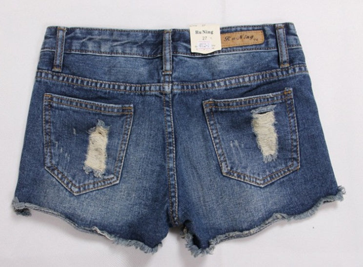 Torn Denim Shorts For Women - Rugged Appeal