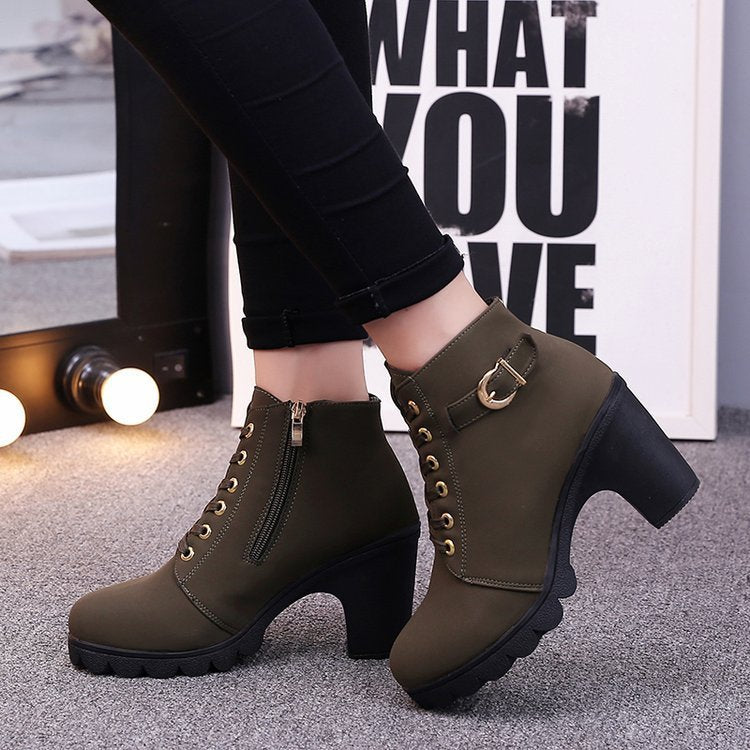 Cross Strap Boots with Martin Boots