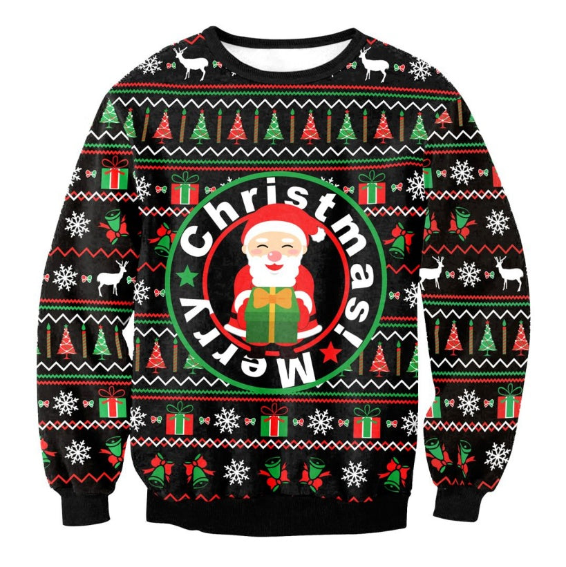 Funny Christmas Sweater Holiday Santa Elf Funny Women Men Sweaters Tops Autumn Winter Clothes for Winter