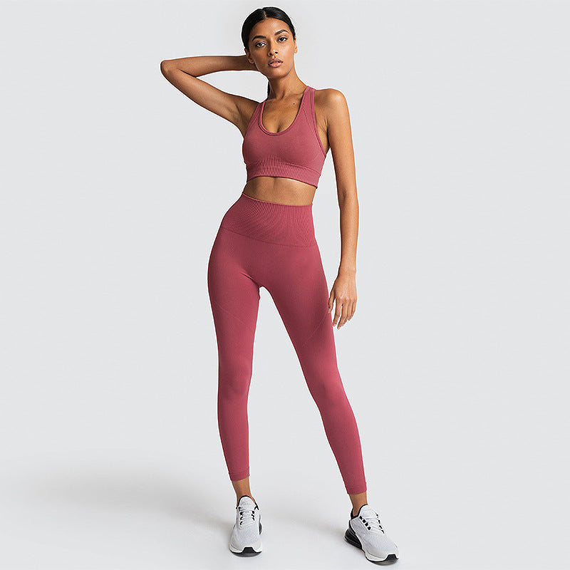 Sömlös gym Set Nylon kvinna Sportskläder