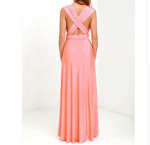 Robe Maxi Boho Convertible à Bandage pour Femmes