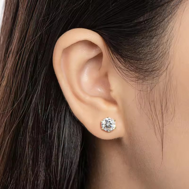 Örhängen med 1 karats strass, 925 sterlingsilver, för kvinnor