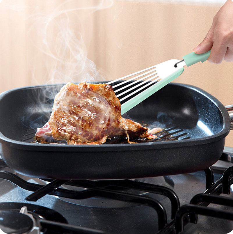 Nonstick fiskspatel, tunna spårspadar Turner silikonfiskspatel för nonstick kokkärl, högvärmebeständiga BPA-fria köksredskap, idealisk för fisk, ägg, pannkakor
