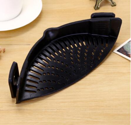 Silikon clip-on gryta skål tratt olja siivare Creative Rice Tvättning Colander för dränering vätska Passar alla gryta storlek.