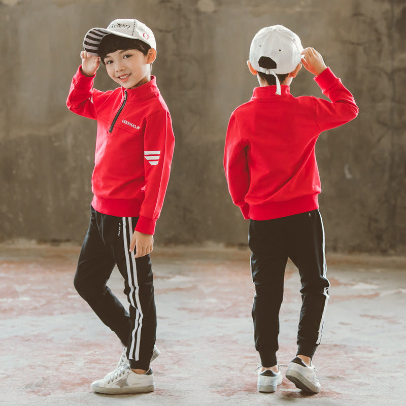 Boys' New Spring Garment in Two Kids' Leisure Sports Kids' Spring School Garments