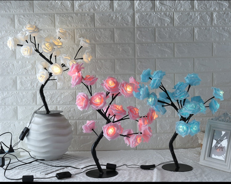 Lampe d'arbre LED Rose, petit arbre, lampe de modélisation, lampe de Table