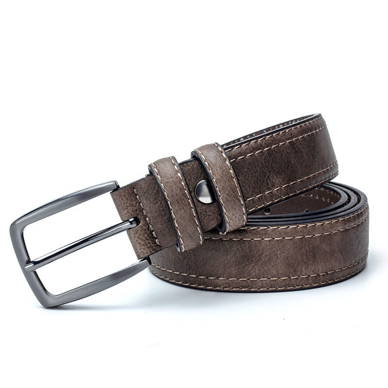 Men's Vintage Designer Belts for Jeans Luxury Split Leather - Timeless Heritage