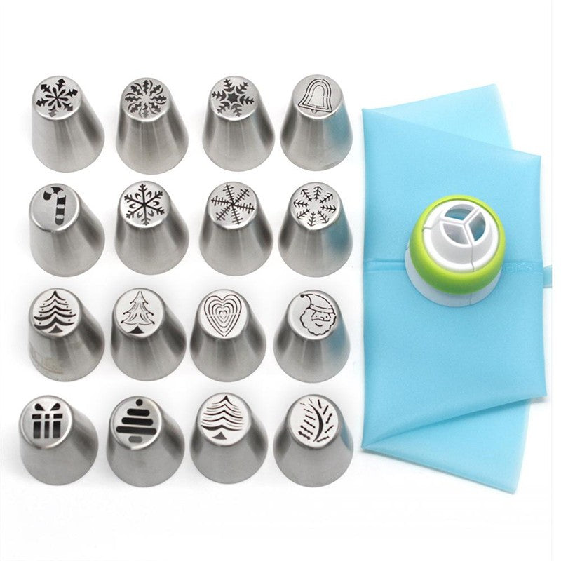 Douille de décoration de gâteau en acier inoxydable 3 en 1, édition limitée, style noël, édition limitée