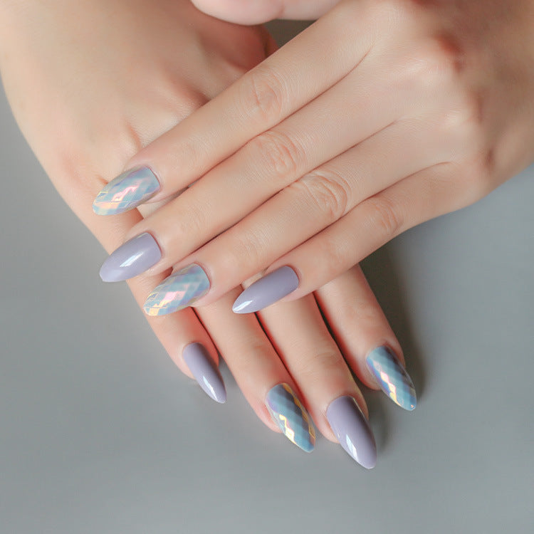 Square-Head Press-On Nails - VN15-0061-F14 | 24 Pieces + Nail Strip Set