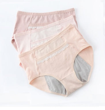 Physiological Pants Girls Ladies breathable antibacterial leak-proof of waist large size menstrual period warm triangle cotton underwear women