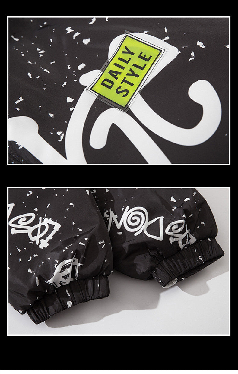 Hiver Splash Ink Graffiti veste rembourrée hommes épaissir
