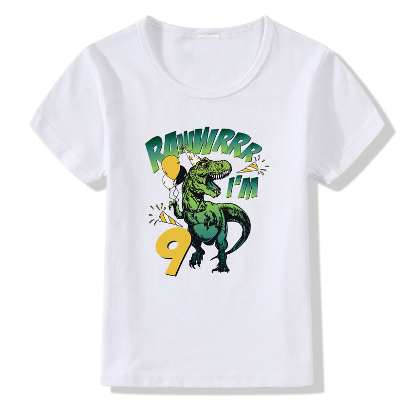 T-shirt pour enfants Numéros 1-9 T-shirt d'anniversaire