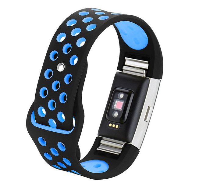 Fitbit Strap Charge2 Bracelet en silicone à trou rond monochrome
