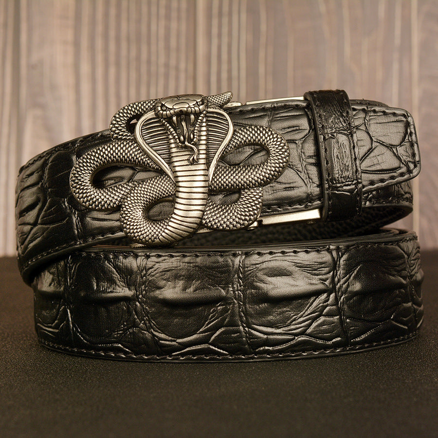 Double cuir pour hommes avec boucle de ceinture automatique
