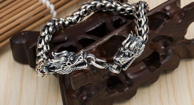 S925 silver djärvt dominerande armband för mäns kran