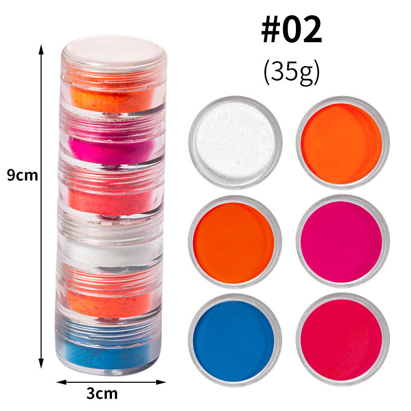 6-Color Pearl Powder Set - Fluorescent Firework 36 Months | 1g Each Glitter Collection