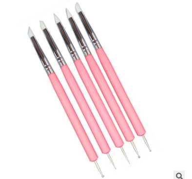 Professional Nail Art Sculpture Tools - 15cm 5pcs Set | 0.9-2.5mm Ball 5mm Silicone Tips