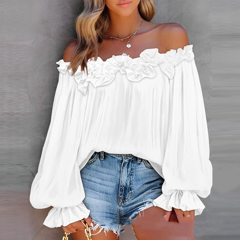 Långärmad topp med off-shoulder-mönster – snygg och bekväm