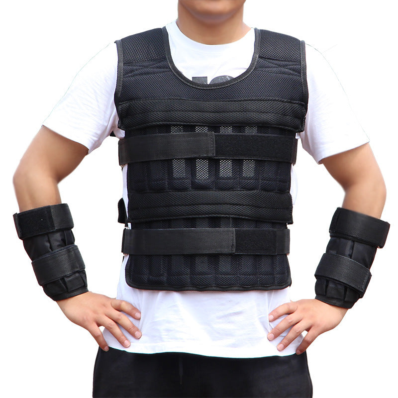Professional Running Sport Weight Vest - Breathable Mesh Construction (15kg/35kg Capacity, Black)