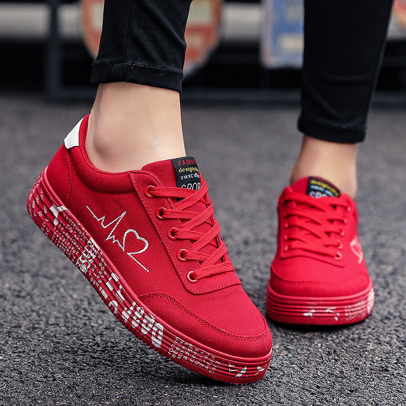Love Print Canvas Shoes - Romantic Flats - Valentine Collection