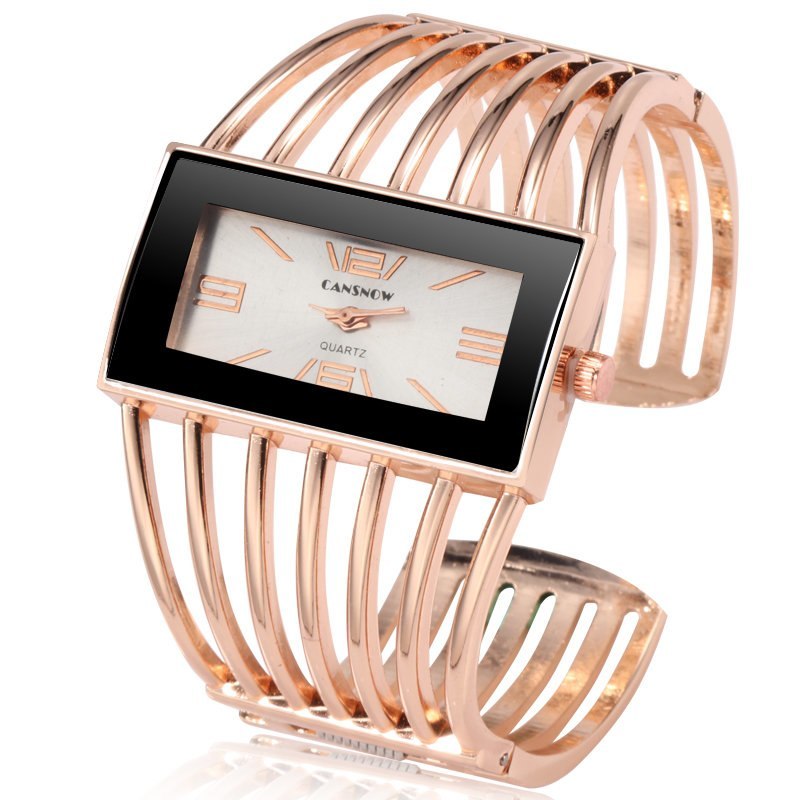 CANSNOW Damklocka Lyxig Mode Roséguld Armbandsur Dam Klänning Klocka Kvinna Dam Saati Flickor Armbandsur Relojes
