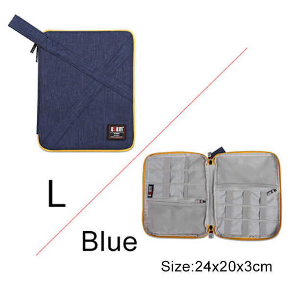 Kompatibel med Apple, BUBM Travel Universal Cable Organizer Elektroniktillbehör Fodral Gadgetväska för USB, telefon, laddare och kabel, Passar för ipad
