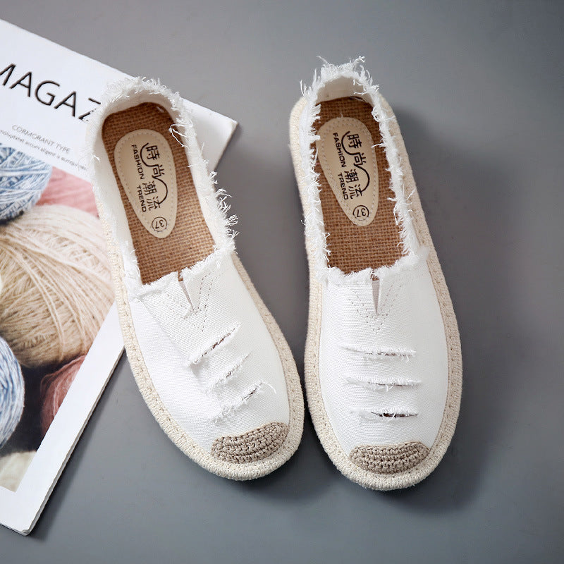 Korean Fisherman Lazy Shoes - Canvas Slip-On - Relaxed Collection