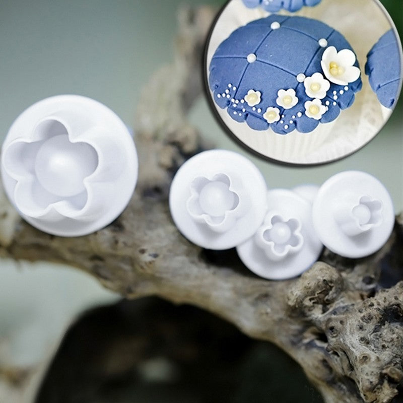 4st plommonblomma kolvskärare Sugarcraft Fondant tårta Dekorera DIY Tool