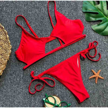 Professional Bikini Ladies Sexy Swimwear - Polyester Spandex (Premium Quality, UV-Protective Materials, Quick-Drying Fabric, Flattering Cut)