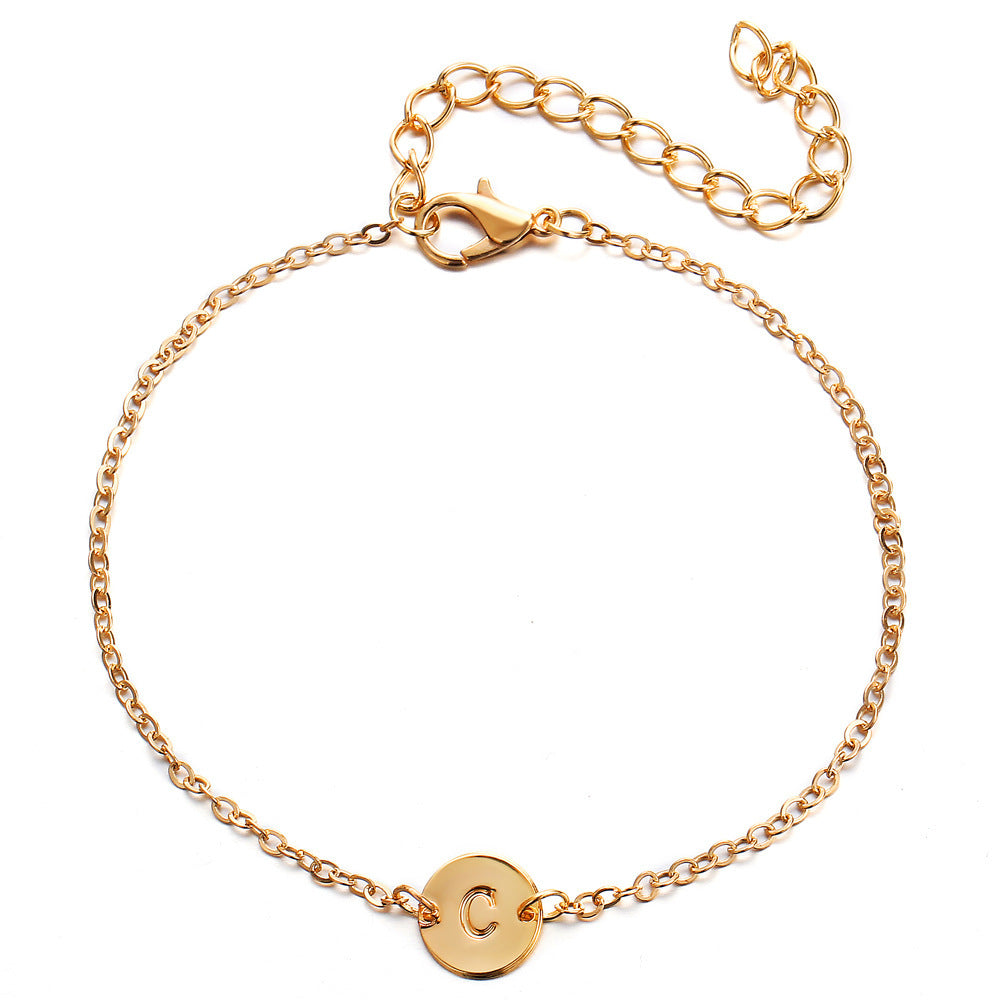 Modesmycken Justerbara Guldfärgade Legering Bokstav Armband Armband För Män Kvinnor Flickor Charm Armband Fest Bileklik Pulseiras