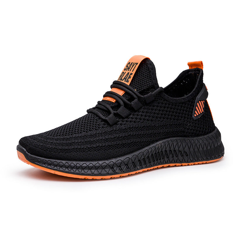 Herrskor flygande vävda sneakers casual skor