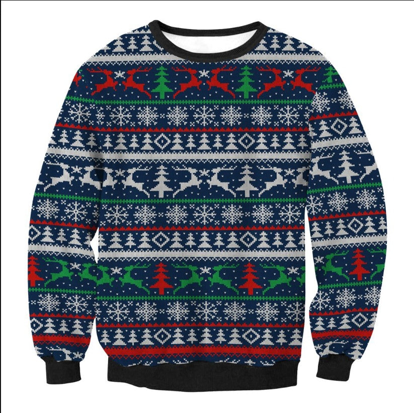 Funny Christmas Sweater Holiday Santa Elf Funny Women Men Sweaters Tops Autumn Winter Clothes for Winter