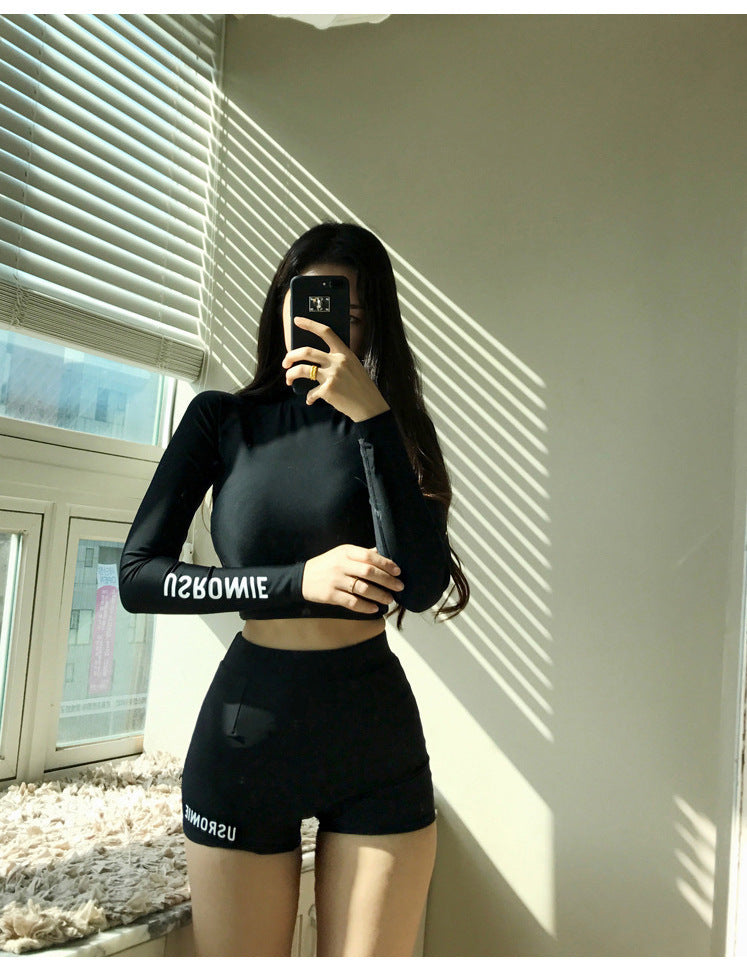 Long Sleeve Short Pants Swimsuit Bathing Wetsuit