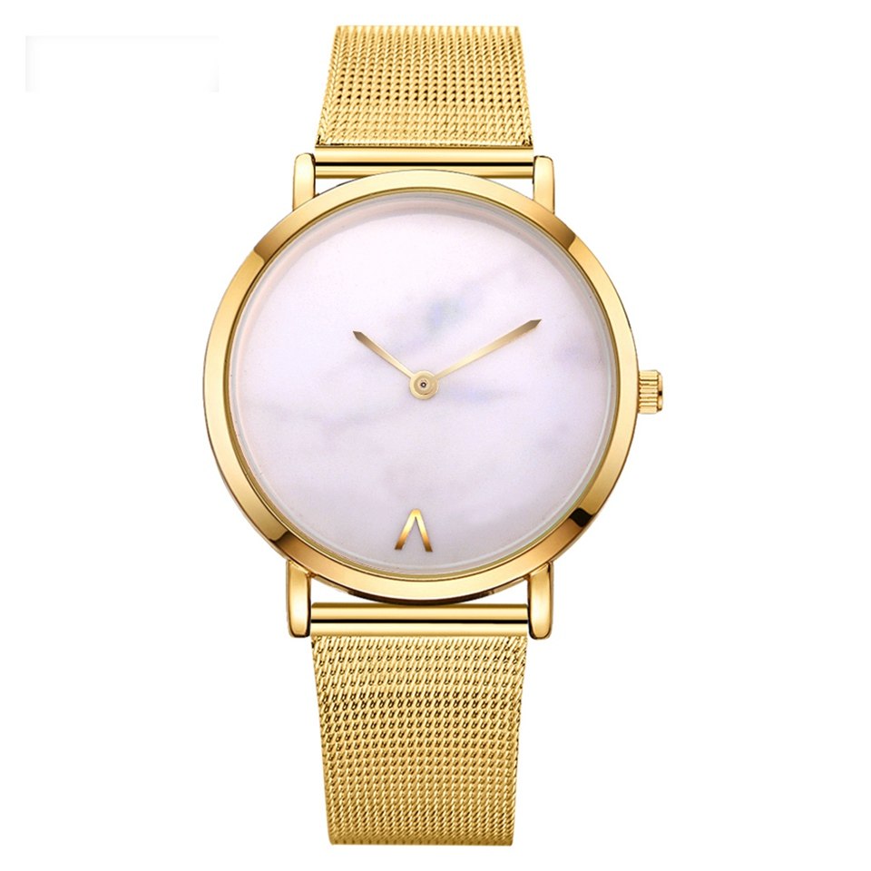 Vansvar Fashion Brand Silver And Gold Mesh Band Creative Marble Wristwatch Casual Women Quartz Watches Gift Relogio Feminino - Elegant Stylish Functional Unique Sophisticated Must-Have